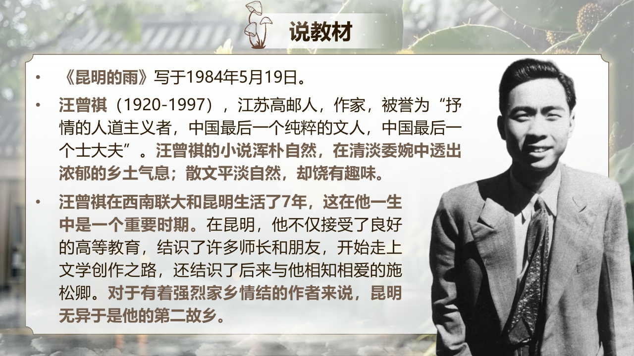《昆明的雨》说课第4页预览图