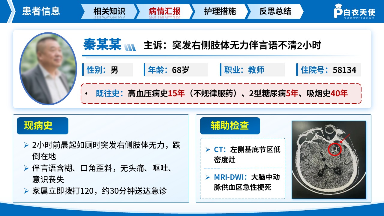 282期-护理查房-一例中风脑梗死急性期患者循证护理查房第6页预览