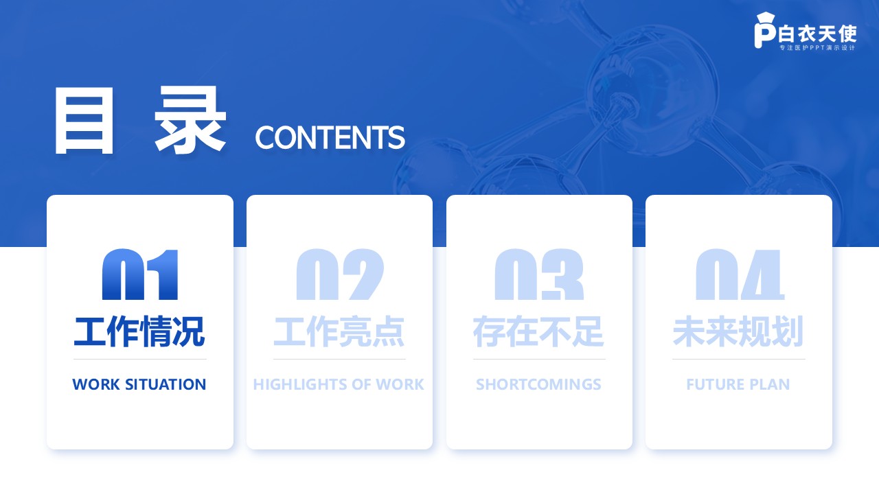219期-护士长年终汇报（蓝色）第2页预览