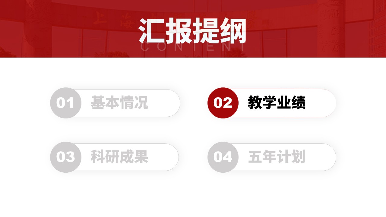 教授职称答辩（医学老师 红色）第5页预览图