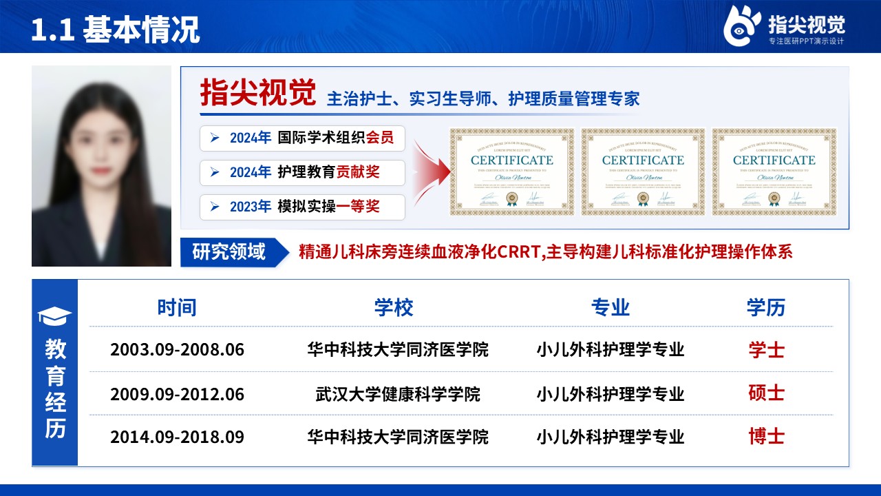 085期-小儿外科主管护师述职答辩（蓝色）第3页预览