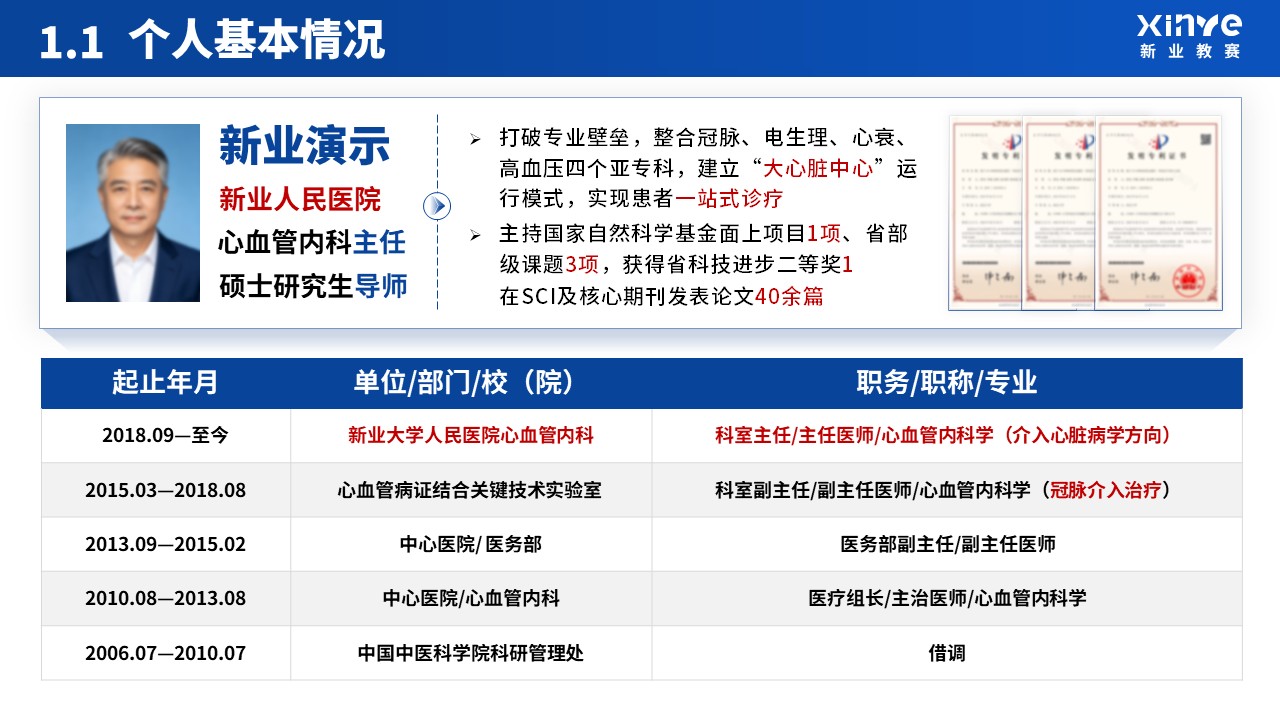 副院长竞聘汇报（临床科室主任-蓝色）第3页预览图