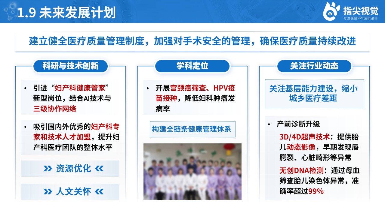 103期-人民医院妇产科副主任述职答辩（蓝色）第11页预览