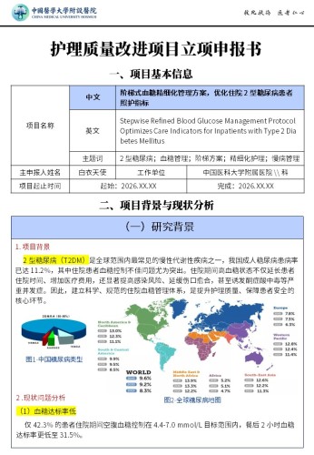 407期-质量改进申报书-阶梯式血糖精细化管理方案,优化住院 2 型糖尿病患者照护指标pptx