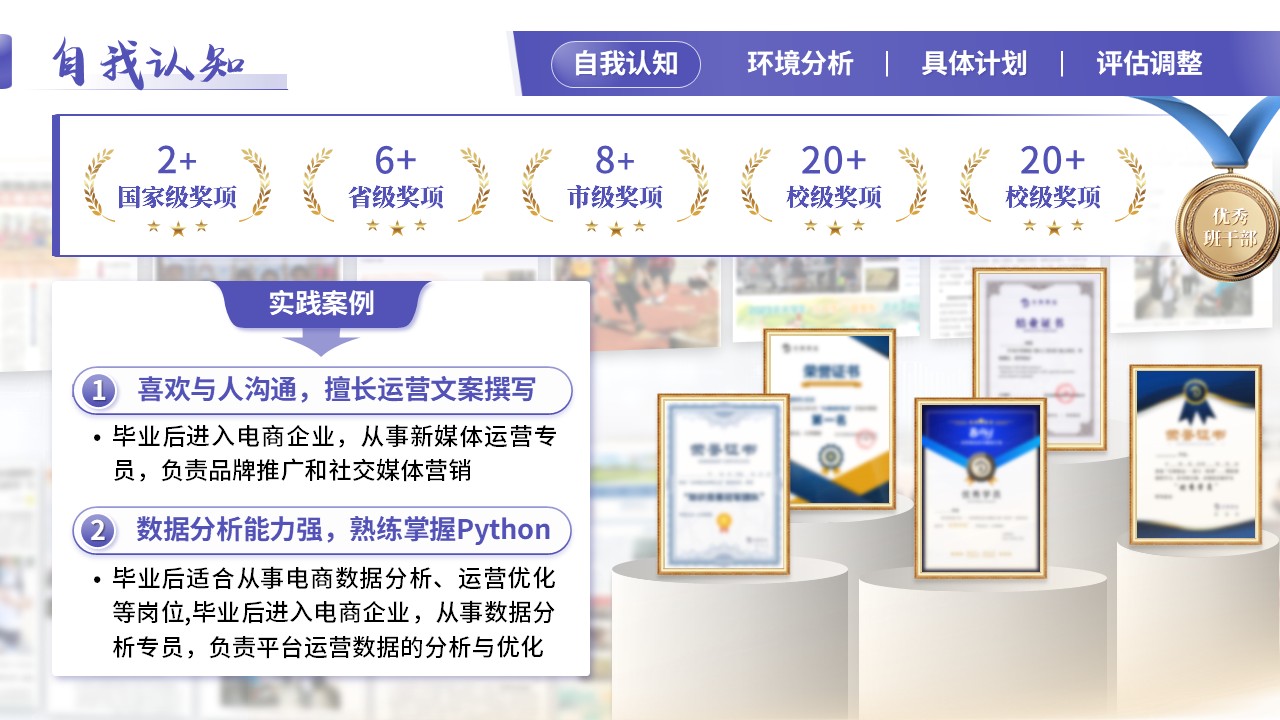 《筑梦电商筑根基，圆梦职场铸辉煌》大学生职业规划大赛（动画版）第3页预览图