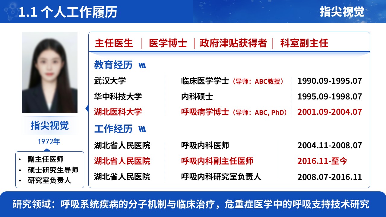 071期-呼吸与危重症医学科主任正高级职称申报答辩(蓝色)第3页预览