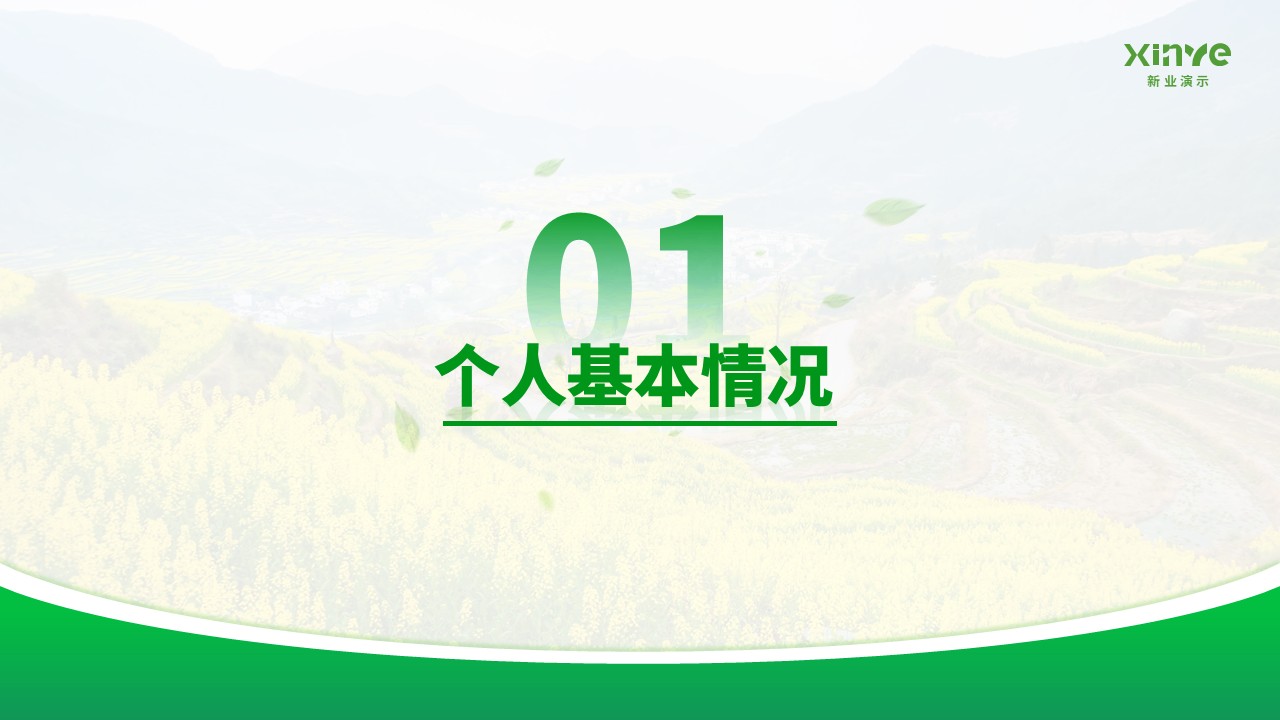 博士研究生申请纯模板(油菜花绿色)第3页预览图
