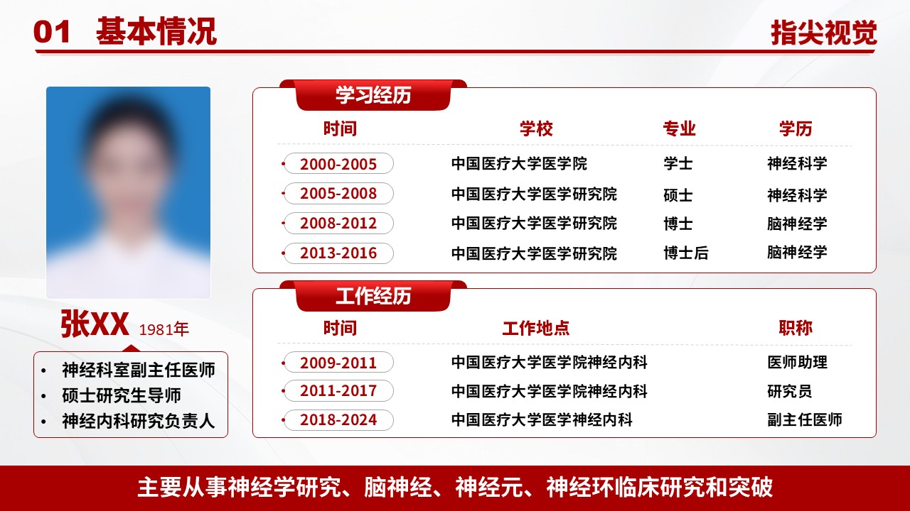 01期-神经内科主任竞聘汇报（红色）第3页预览