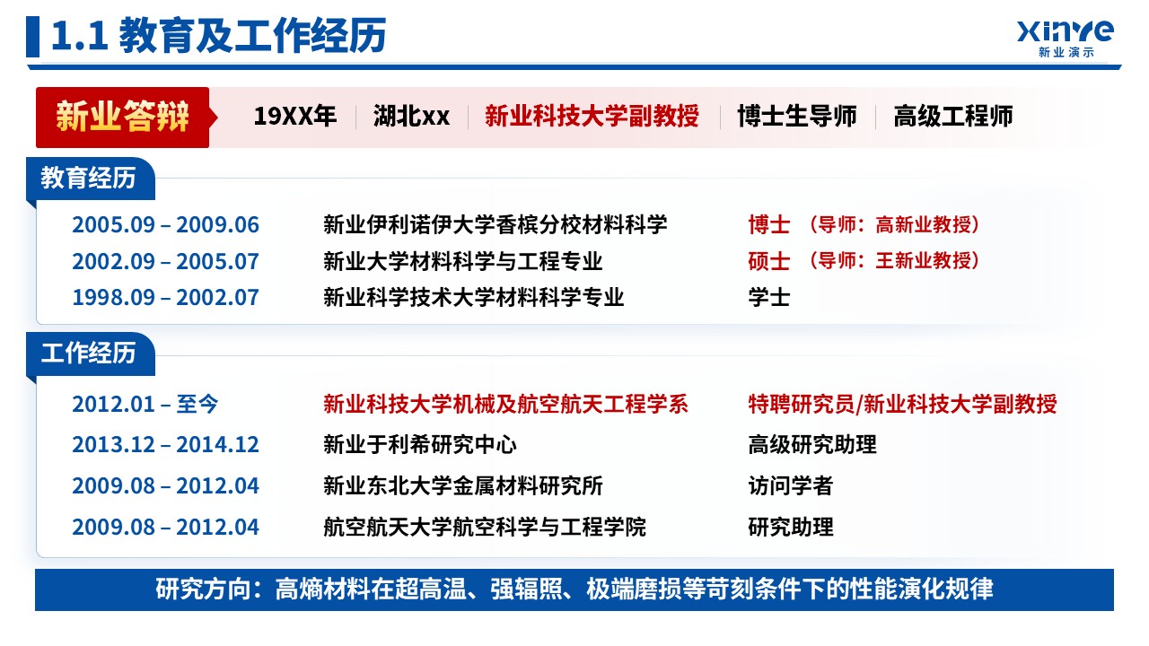 副教授职称答辩（高熵合金-蓝色）第3页预览图