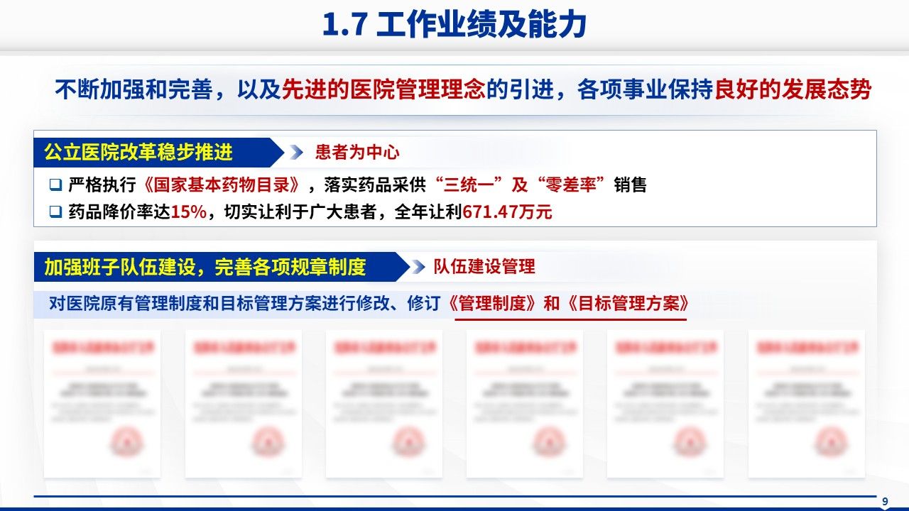 026期-湖南医科大学医院院长竞聘汇报(蓝色)第9页预览