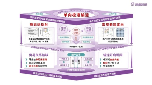科研架构图(非厄米声子晶体中的单向极速能量输运-紫色)