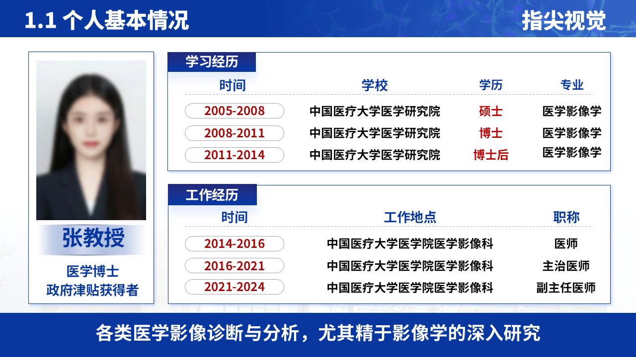 066期-医学影像学主任正高级职称竞聘(蓝色)第3页预览