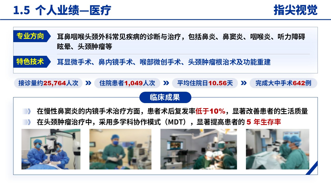 050期-耳鼻咽喉科科室主任述职答辩（蓝色）第7页预览