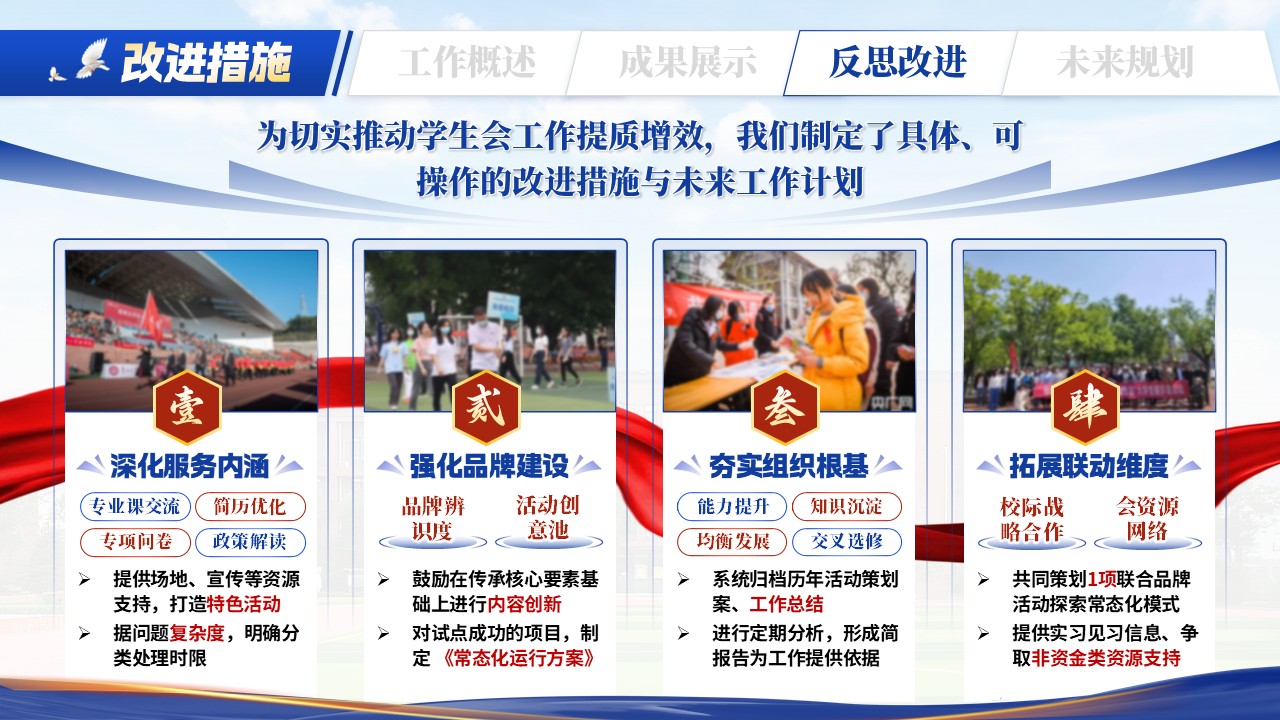 《 办实事不忘初心，担使命砥砺前行》大学生学生会述职报告第11页预览图