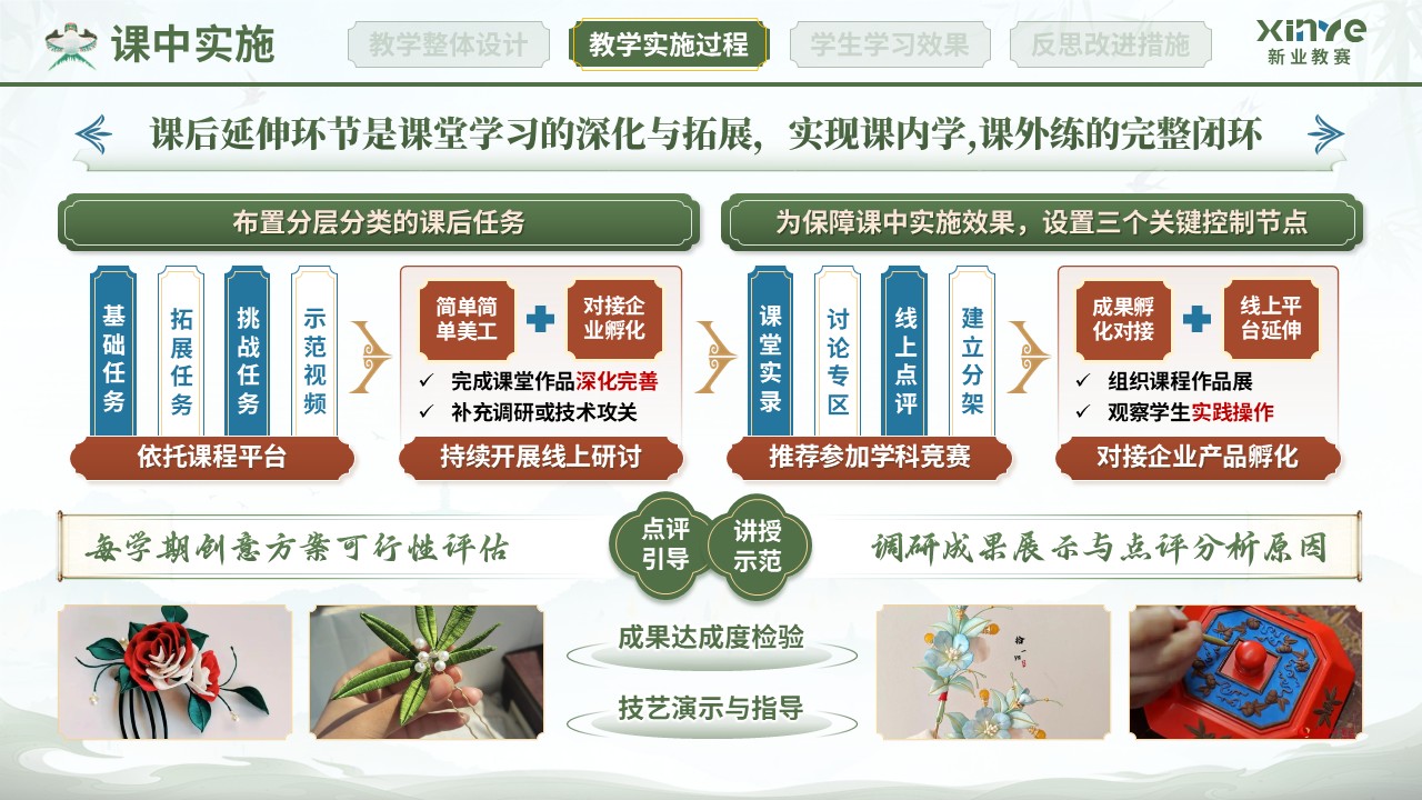 教学实施报告（非遗艺术现代设计教学—绿红蓝）第6页预览图