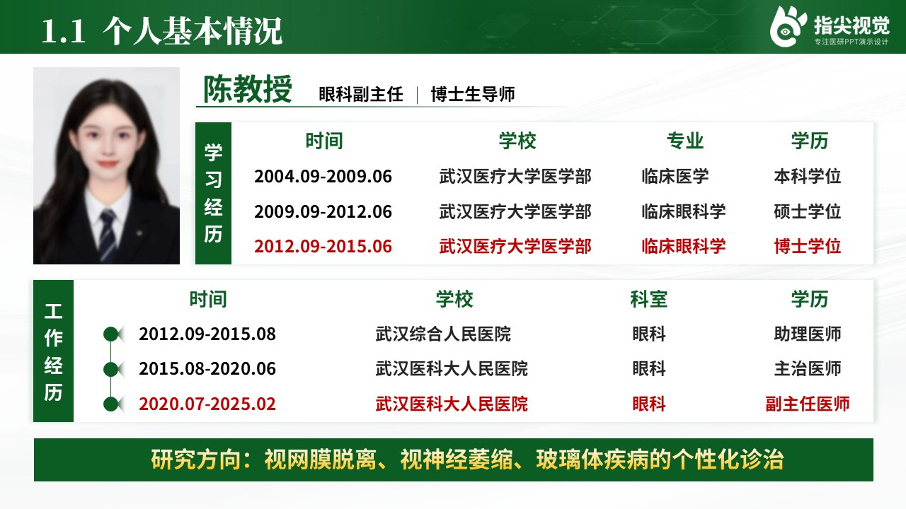 090期-湖北人员医院科室主任述职答辩（绿色）第3页预览