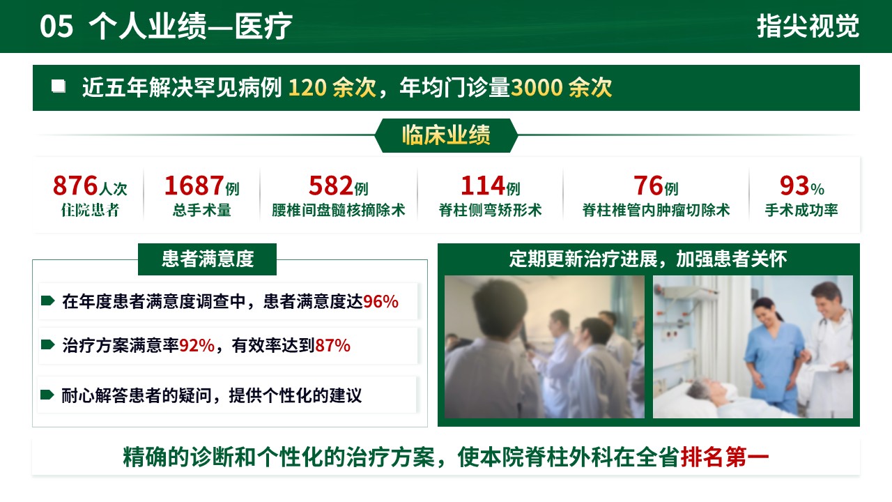 077期-人民医院脊柱外科科室主任述职答辩（绿色）第7页预览